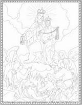 Lady Coloring Carmel Mt Sheets Mount Scapular Sheet Draw sketch template