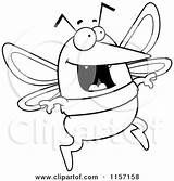 Mosquito Cartoon Jumping Happy Clipart Cory Thoman Outlined Coloring Vector Flea Loving 2021 sketch template