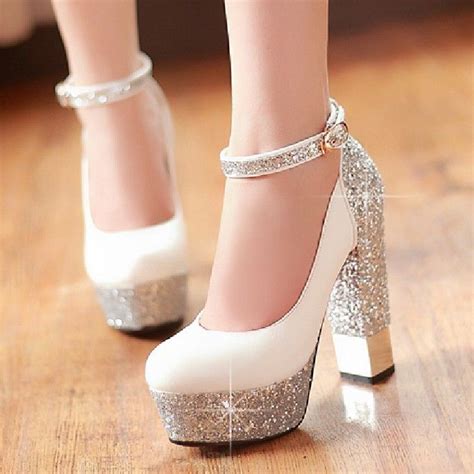 2014 thick heel ultra high heels single shoes gorgeous bride wedding shoes sexy pumps us 44 38