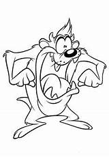 Coloring Pages Devil Tasmanian Looney Tunes Book Kids Sheets Races Wacky sketch template