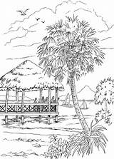 Coloring Pages Beach Seashore Doverpublications Book Dover Publications Scenes Adult Welcome Landscape Detailed sketch template