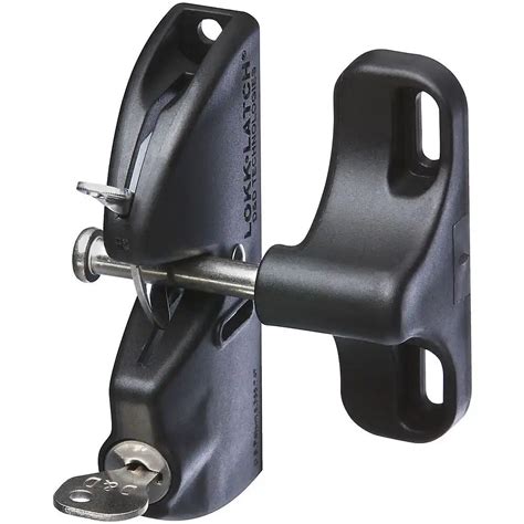 national hardware   lok latch key lockable gate latch    black polymer