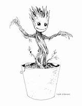 Groot Baby Coloring Pages Marvel Drawing Drawings Deviantart Printable sketch template
