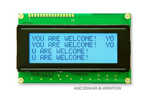 character lcd module amcar  wwfdw orient display