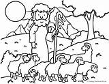 Shepherd Coloring Sheep Good Lost Lord Jesus Parable sketch template