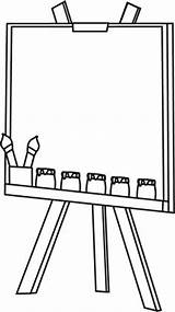 Easel Clipart School Canvas Clip Painting Supplies Blank Paint Cliparts Outline Borders Board Coloring Framework Pages Printable Mycutegraphics Library Students sketch template