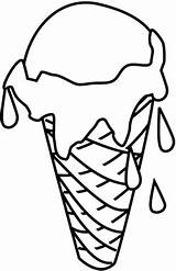 Ice Cream Coloring Melting Cone Pages Melts Drawing Printable Clipart Cartoon Cube Cliparts Clip Color Colouring Desserts Chocolate Food Supercoloring sketch template
