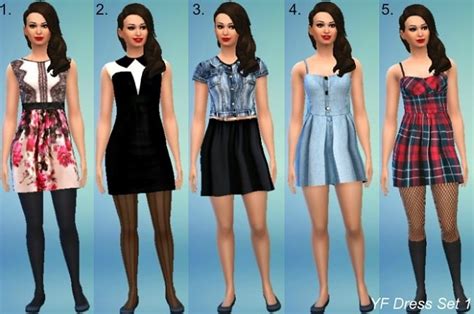 5 Dresses Set At Jietia Creations Sims 4 Updates
