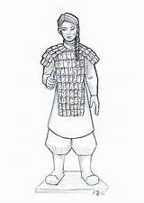 Terracotta Warriors Drawing Army Drawings Warrior Terracota Colouring Portraits Self Aline Days Pages Visit Choose Board sketch template