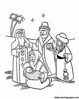 Coloring Three Christmas Pages Wise Men Nativity Scene sketch template