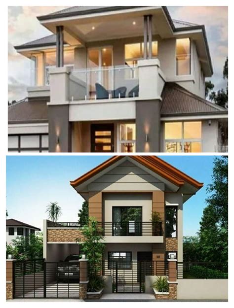 small modern  storey house plans  balcony gmboel