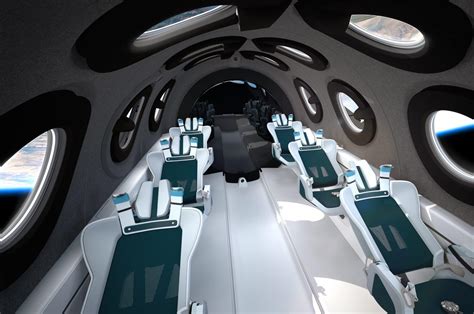 virgin galactic reveals spaceshiptwo cabin  ceiling windows built  cameras  seatback