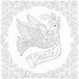 Coloring Pages Dove Peace Printables Bird Christmas Printable Color Outline Adults Lake County Little sketch template