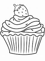 Coloring Cupcake Pages Birthday Printable Recommended sketch template