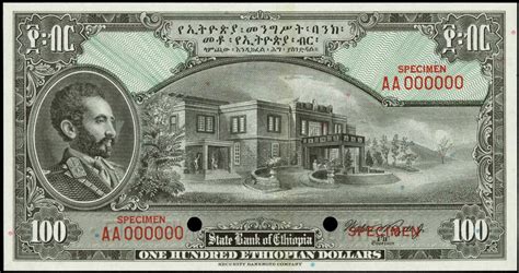 ethiopia  dollars banknote  emperor haile selassieworld