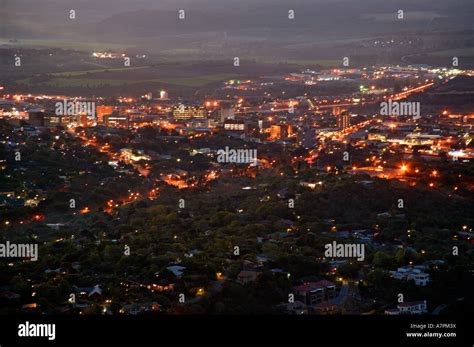 nelspruit  night   surrounding suburbs nelspruit mpumalanga south africa stock photo