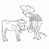 Landwirt Farmer Feeding Illustrationen sketch template