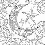 Coloring Mond Sterne Getdrawings Malvorlagen Sonne Coloringhome Trippy Psychedelic Freemandaladownload sketch template