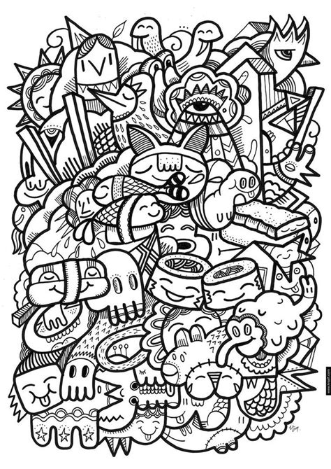 kawaii doodle coloring pages  adults