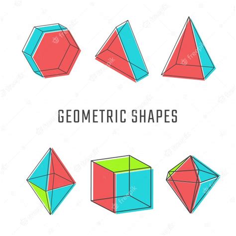 colored geometric shapes premium vector