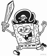 Esponja Pirata Spongebob Nickelodeon Squarepants Colorironline sketch template