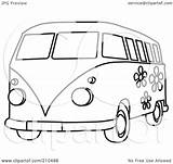 Van Hippie Bus Outline Coloring Clipart Floral Royalty Illustration Rf Drawing Pawniard Rosie Piter Vw Pages Camper Clipartof 2021 Colouring sketch template