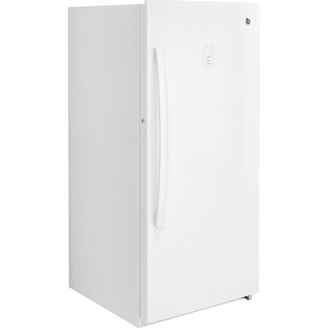 Ge Garage Ready 14 1 Cu Ft Frost Free Upright Freezer White In The