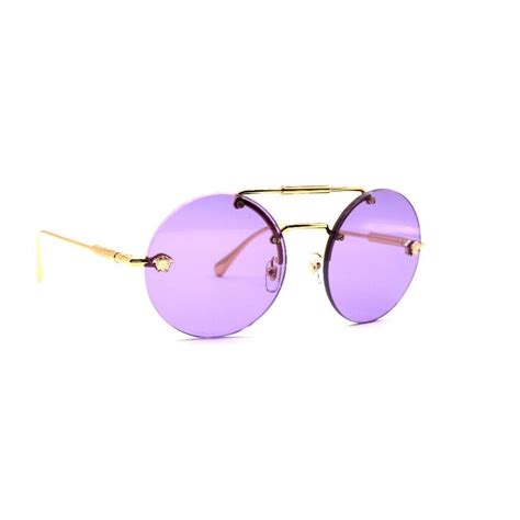 versace ve  gold violet lens sunglasses    versace sunglasses