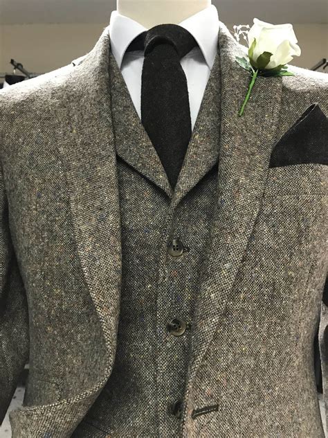 brown donegal tweed slimtailored fit suit hire parkers formal wear