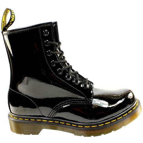 womens dr martens    eyelet patent lamper army combat lace  boot uk   ebay