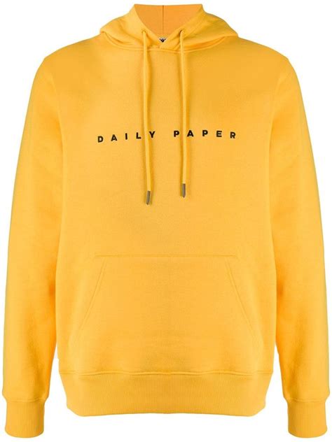 daily paper logo embroidered hoodie yellow hoodies daily papers embroidered hoodie
