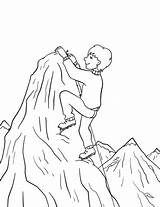 Coloring Climbing Mountain Boy Pages Summit Drawing Printable Categories sketch template