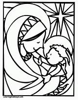 Coloring Christmas Pages Mary Mother Jesus Virgin Printable Kids Nativity Colouring Sheets Clip Maria Scene Search Template Drawing Print Box sketch template