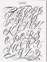 Tattoo Cursive Fonts Double Font Letters Lettering Fancy Choose Board Jo Alphabet Chicano sketch template