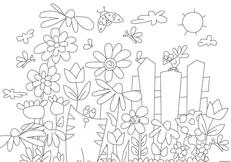 flower garden coloring page