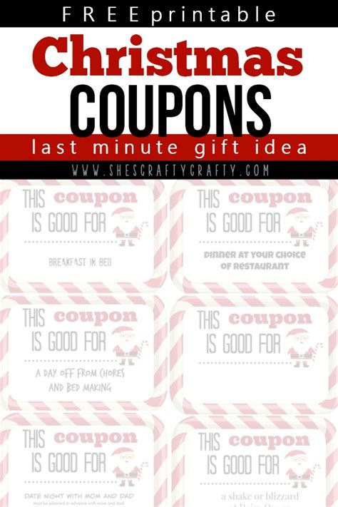 shes crafty  minute gift idea christmas coupons