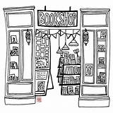 Bookshop Sketch Hand Printable Drawn sketch template