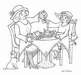 Party Tea Coloring Pages Color sketch template