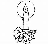 Christmas Candle Clipart Drawing Coloring Clip Line Library Print sketch template