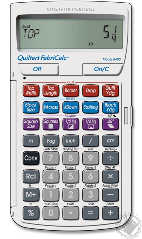 calculated industries quilters fabricalc quilt design  fabric estimating calculator