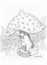 Mushroom House Drawing Drawings Coloring Fairy Pages Deviantart Pencil Adult Houses Mushrooms Tree Sketch Sketches Book Doodle Colouring Toadstools Zentangle sketch template