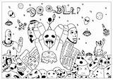 Doodle Coloring Pages Doodling Adults Color Allan Kawaii Kids Alan Print Adult Rachel Doodler Nggallery Justcolor Draw Strange Skull Relaxation sketch template