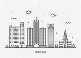 Detroit Inspirowl Cityscape sketch template