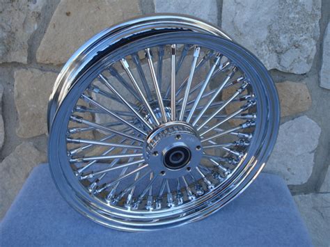 chrome fat spoke rear wheel  harley xl   softail   dyna   kcint