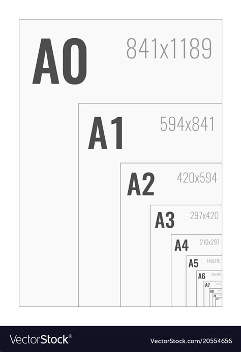 standard paper sizes  series     vector image