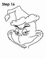 Grinch Drawing Coloring Pages Christmas Face Draw Stole Who Lou Cindy Template Outline Lights Stealing Printable Whoville Step Easy Decorations sketch template