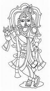 Krishna Pages Coloring Colouring Choose Board Rani Lakshmi Template Folk sketch template