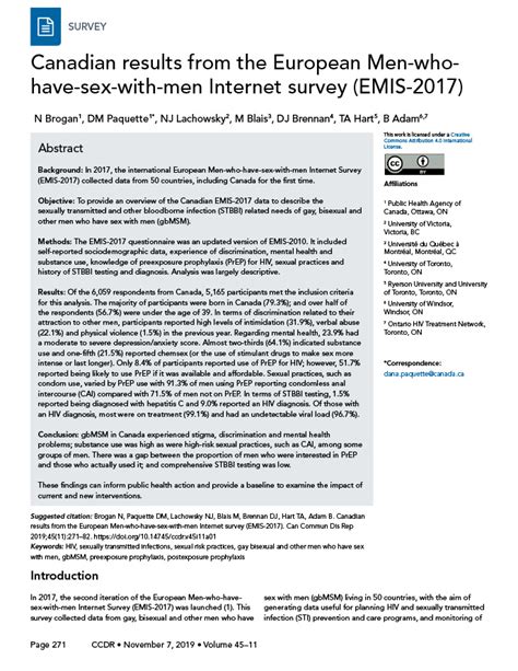 canadian results from european men who have sex with men survey ccdr