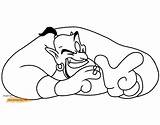 Genie Aladdin Disneyclips Zip Pointing Jafar Funstuff Rajah Iago sketch template