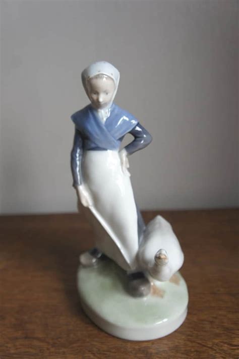 girl  goose royal copenhagen porcelain figurine statuette etsy